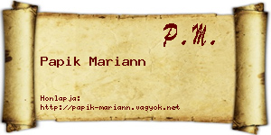 Papik Mariann névjegykártya